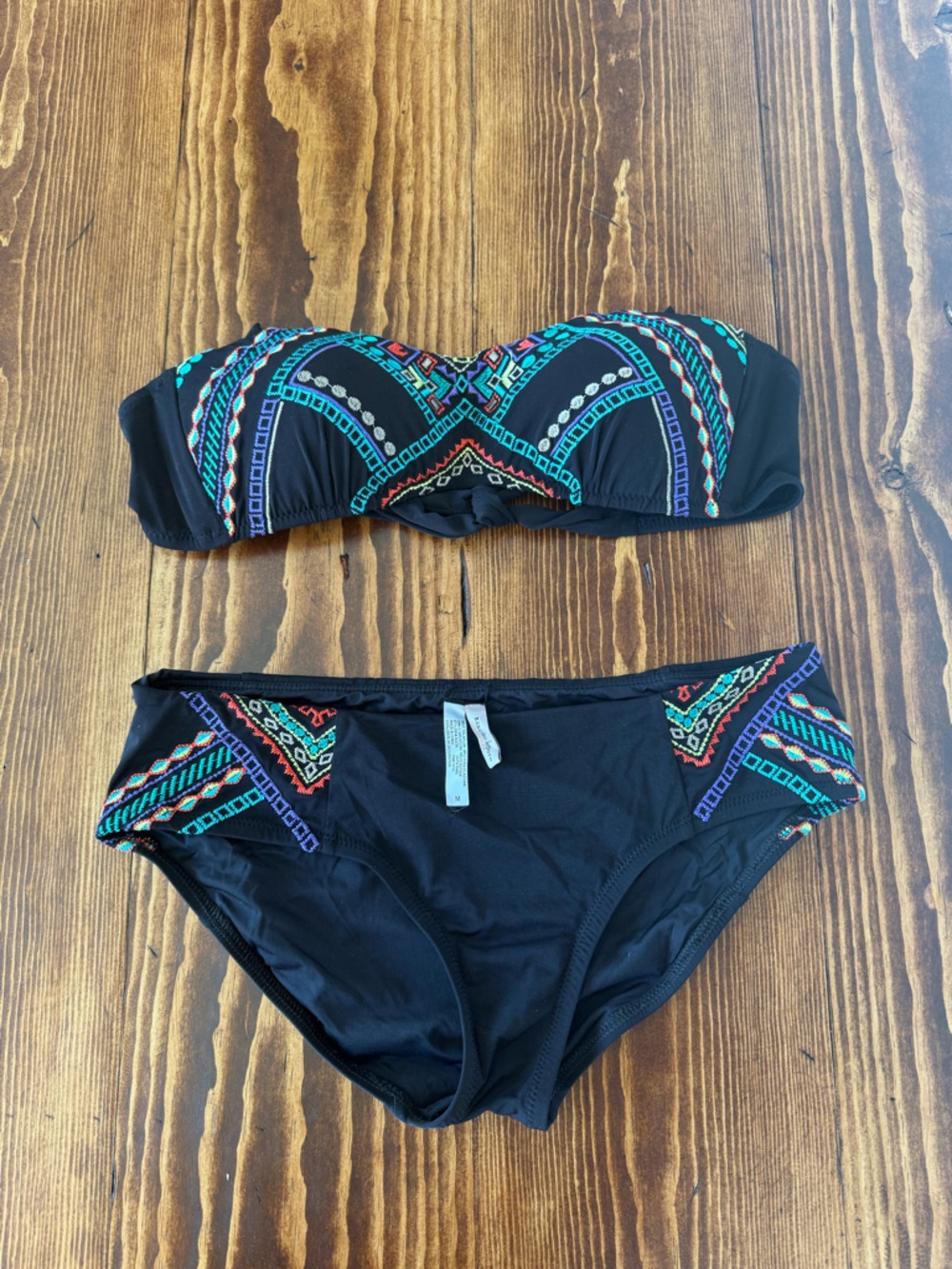 Nanette Lepore bikini two piece bandeau black medium